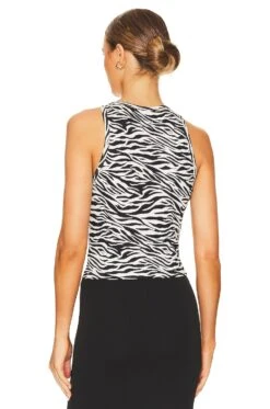 Alice + Olivia Allen Crew Neck Sleeveless Tank Zebra 6 Alice + Olivia Allen Crew Neck Sleeveless Tank Zebra -Alice + Olivia Shop ALI WS577 V3