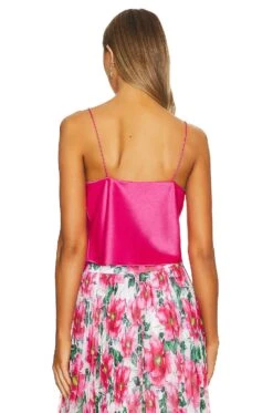 Alice + Olivia Harmon Cropped Cowl Neck Tank Candy -Alice + Olivia Shop ALI WS581 V3