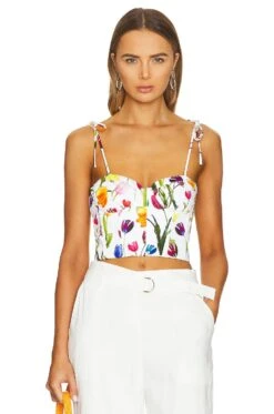 Alice + Olivia Abia Bustier Top Kiss My Tulips
