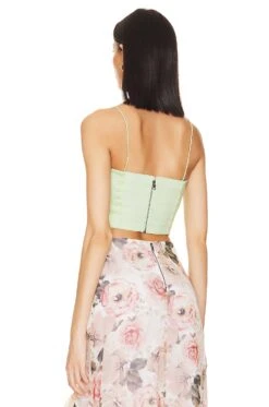 Alice + Olivia Tita Draped Spaghetti Strap Top Pistachio -Alice + Olivia Shop ALI WS585 V3