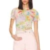 Alice + Olivia Delaina Crop Top Dawn Floral