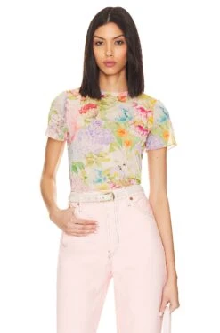 Alice + Olivia Delaina Crop Top Dawn Floral