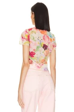 Alice + Olivia Delaina Crop Top Dawn Floral 6 Alice + Olivia Delaina Crop Top Dawn Floral -Alice + Olivia Shop ALI WS586 V3