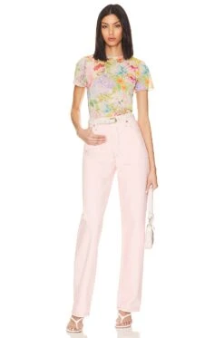 Alice + Olivia Delaina Crop Top Dawn Floral 7 Alice + Olivia Delaina Crop Top Dawn Floral -Alice + Olivia Shop ALI WS586 V4