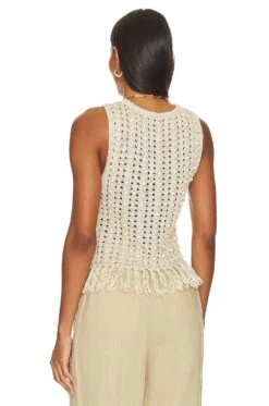 Alice + Olivia Reva Shell & Wooden Beads Top Natural -Alice + Olivia Shop ALI WS588 V3