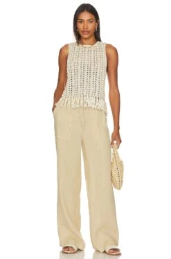 Alice + Olivia Reva Shell & Wooden Beads Top Natural -Alice + Olivia Shop ALI WS588 V4