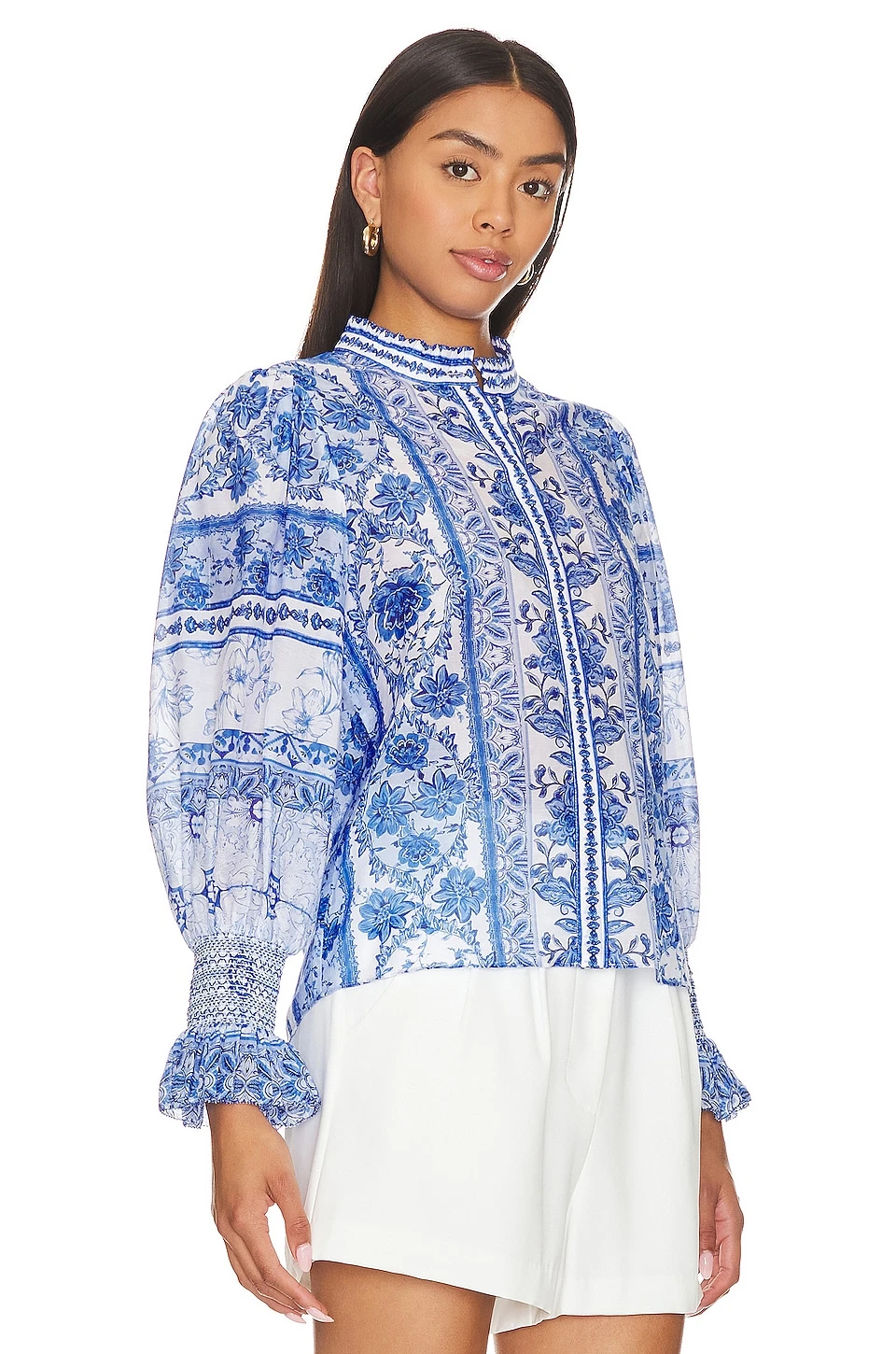 Alice + Olivia Ilan Blouse Greek Tile 2 Alice + Olivia Ilan Blouse Greek Tile - Image 2