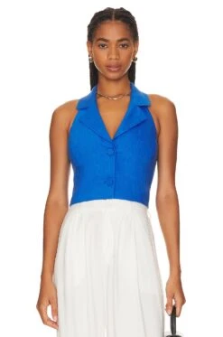 Alice + Olivia Meri Blazer Top Sapphire