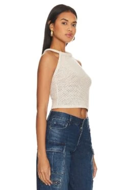 Alice + Olivia Daria Halter Top Sand -Alice + Olivia Shop ALI WS595 V3