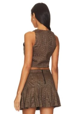 Alice + Olivia Donna Vest Camel & Black 7 Alice + Olivia Donna Vest Camel & Black -Alice + Olivia Shop ALI WS596 V3